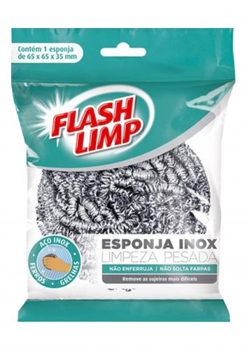 ESPONJA INOX LIMPEZA PESADA FLASH LIMP